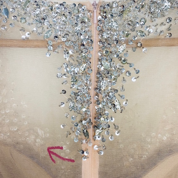 TERANI COUTURE | Blush Pink Divinity Bridal Sequins& Beads Formal Maxi Gown - Picture 12 of 15